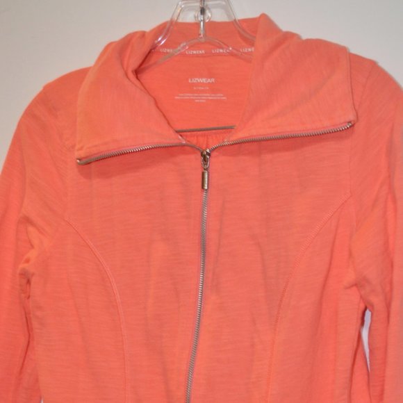 LIZWEAR Cotton Coral Pink Zip-up Jacket S/CH/P - Picture 3 of 6